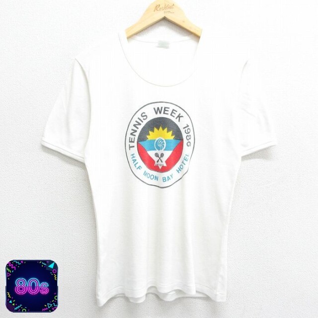 80s 半袖Tシャツ ハーフムーンベイホテル ホワイト M | 古着