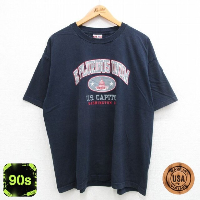90s 半袖Tシャツ ワシントンDC ネイビー XL | 古着