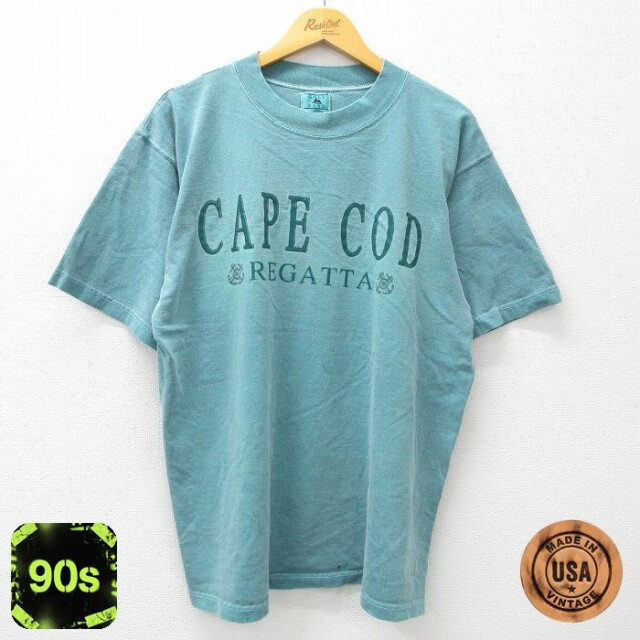 90s 半袖Tシャツ ケープコッド ライトブルー霜降り XL | 古着