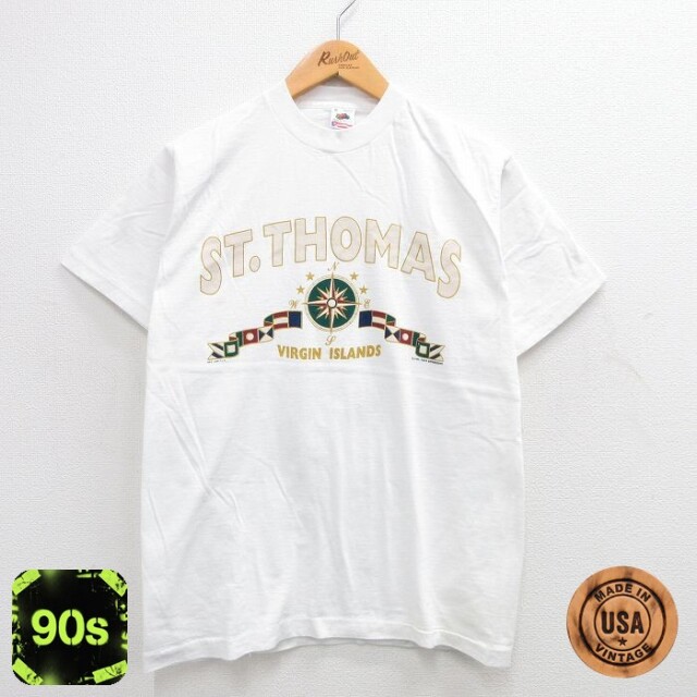 フルーツオブザルーム 90s 半袖Tシャツ セントトーマスコンパス ホワイト M | 古着