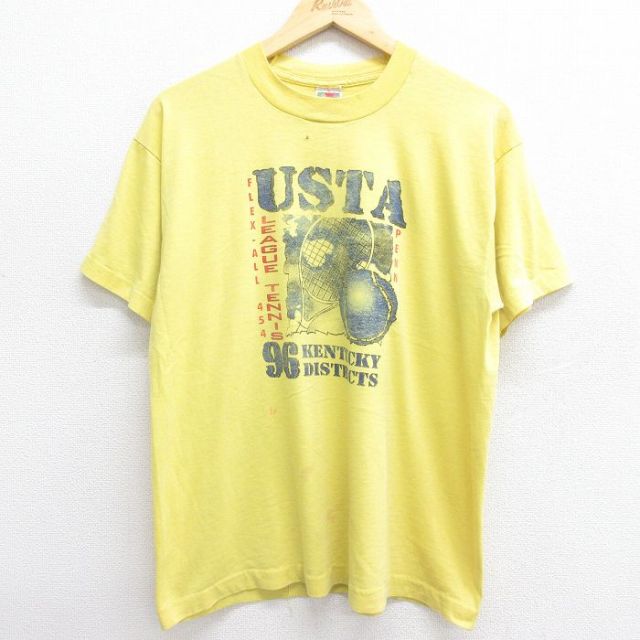 フルーツオブザルーム 90s 半袖Tシャツ テニス イエロー XL | 古着