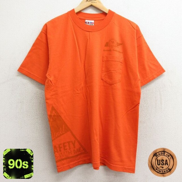 90s 半袖Tシャツ TVA オレンジ L | 古着