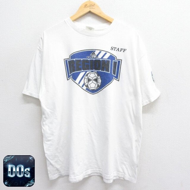 【50%OFF】アディダス 00s 半袖Tシャツ ビッグロゴ ホワイト メンズXL相当 | 古着