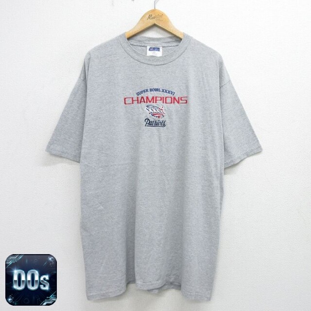 【50%OFF】00s 半袖Tシャツ ニューイングランドペイトリオッツ グレー XL | 古着