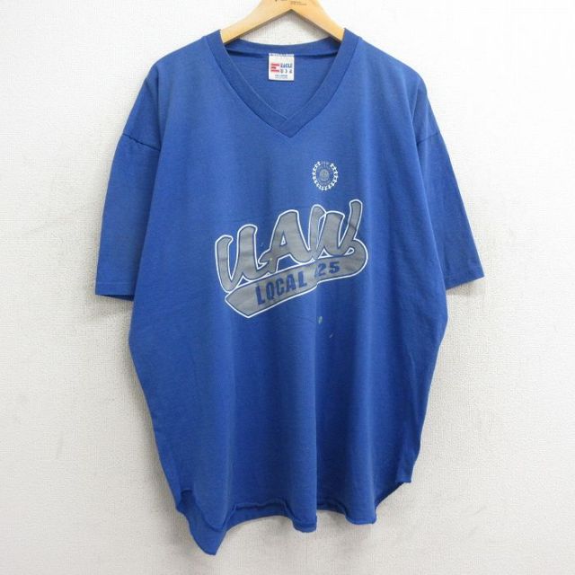 90s 半袖Tシャツ UAW ブルー XL | 古着