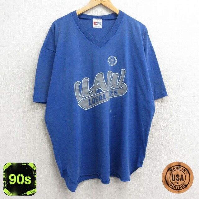 90s 半袖Tシャツ UAW ブルー XL | 古着