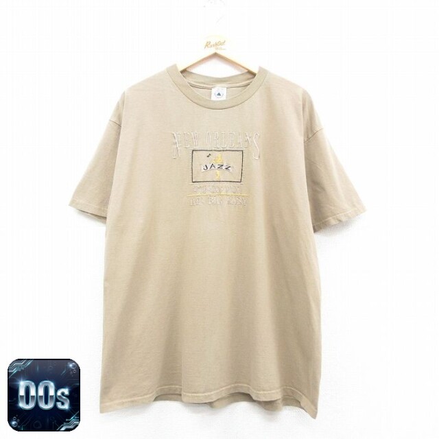 00s 半袖Tシャツ JAZZ 刺繍 ブラウン XL | 古着