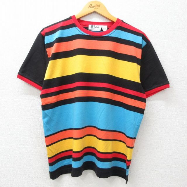 00s 半袖Tシャツ ボーダー イエロー L | 古着