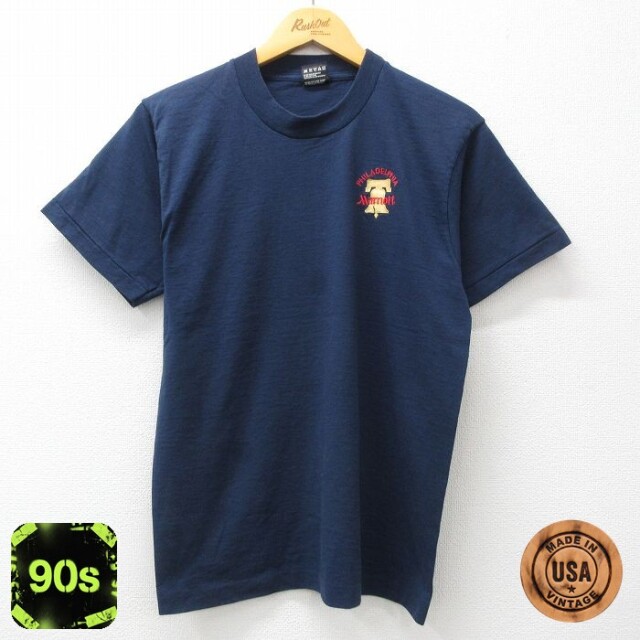 【50%OFF】フルーツオブザルーム 90s 半袖Tシャツ フィラデルフィア ネイビー M | 古着
