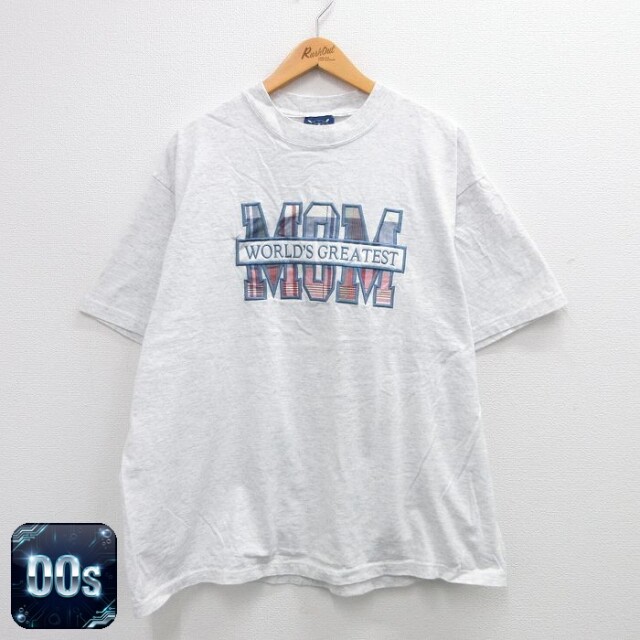 00s 半袖Tシャツ MOM刺繍 グレー XL | 古着