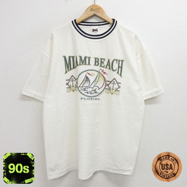 90s 半袖Tシャツ マイアミビーチ ホワイト XL | 古着