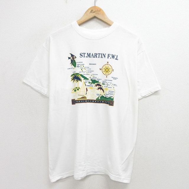 00s 半袖Tシャツ 地図 ホワイト XL | 古着
