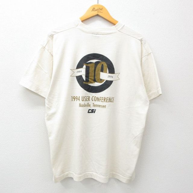 フルーツオブザルーム 90s 半袖Tシャツ カンファレンス 生成り XL | 古着