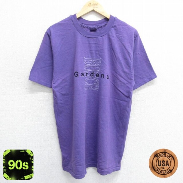 90s 半袖Tシャツ ブッシュガーデンズ パープル M | 古着