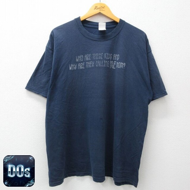 00s 半袖Tシャツ mom ネイビー XL | 古着