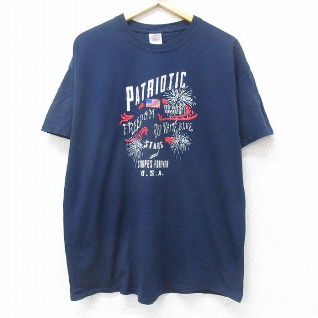 00s 半袖Tシャツ PATRIOTIC ネイビー XL | 古着