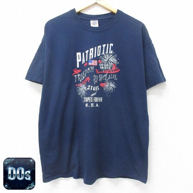00s 半袖Tシャツ PATRIOTIC ネイビー XL | 古着
