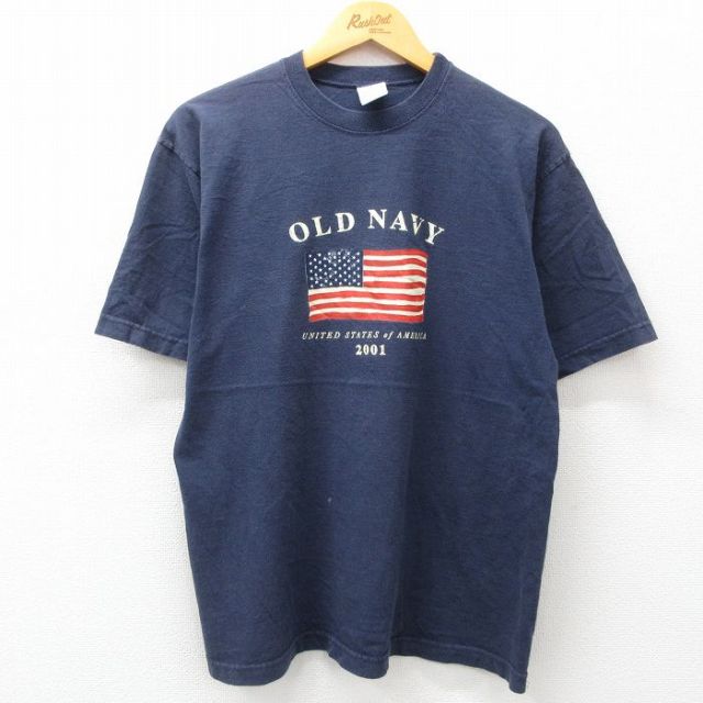 オールドネイビー 00s 半袖Tシャツ ビッグロゴ ネイビー L | 古着