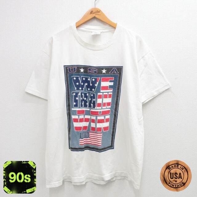 90s 半袖Tシャツ 星条旗 ホワイト XL | 古着