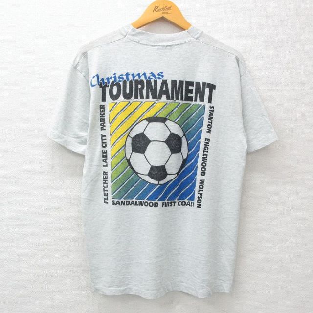 フルーツオブザルーム 90s 半袖Tシャツ サッカーボール グレー L | 古着