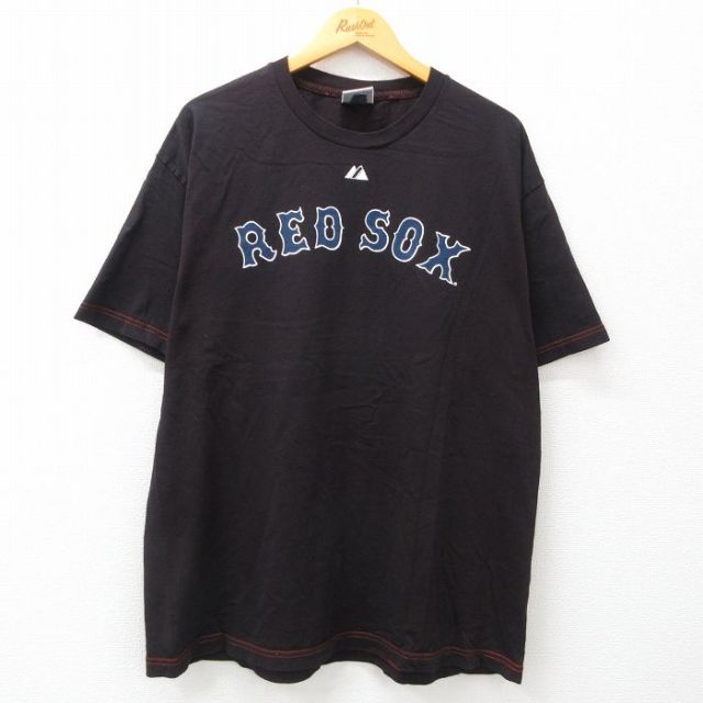 【50%OFF】マジェスティック 00s 半袖Tシャツ ボストンレッドソックス ブラック XL | 古着