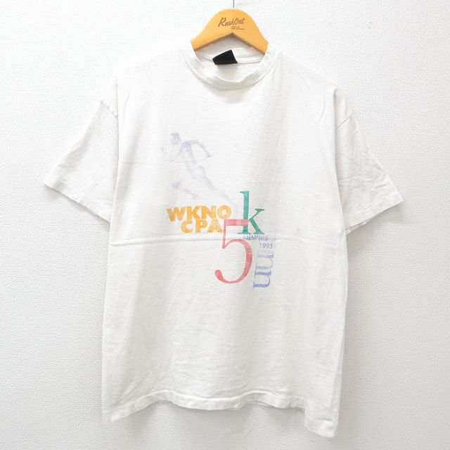 SIGNAL 90s 半袖Tシャツ WKNO ホワイト L | 古着
