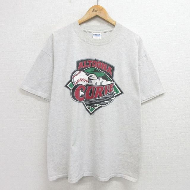 90s 半袖Tシャツ MLB アルトゥーナカーブ グレー XL | 古着