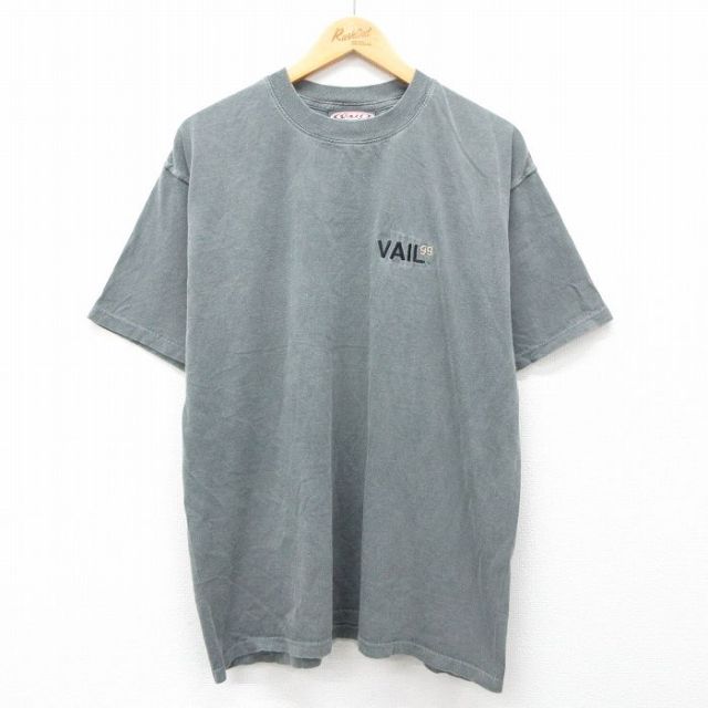 00s 半袖Tシャツ ワンポイントロゴ グリーン XL | 古着