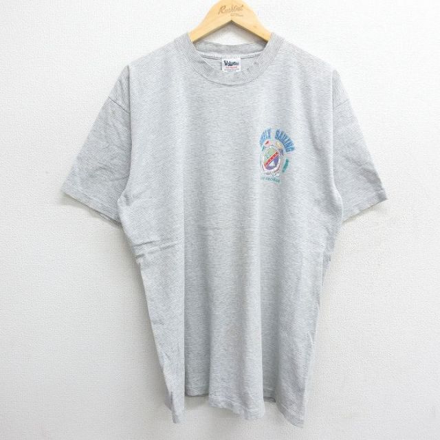 90s 半袖Tシャツ SIMPLY SAILING グレーボーダー XL | 古着