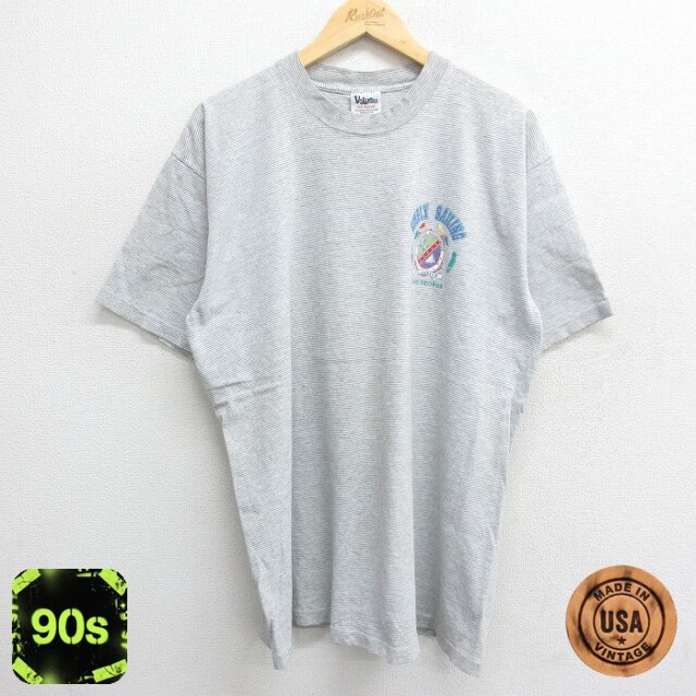90s 半袖Tシャツ SIMPLY SAILING グレーボーダー XL | 古着