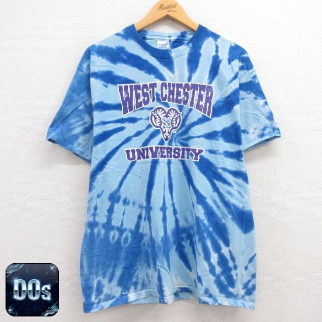 00s 半袖Tシャツ ウエストチェスター大学 ブルータイダイ L | 古着