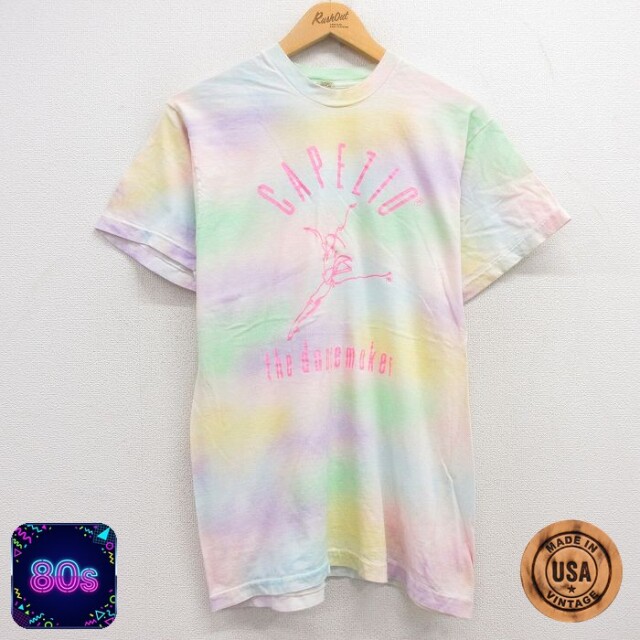 スクリーンスターズ 80s 半袖Tシャツ CAPEZIO ピンクタイダイ M | 古着