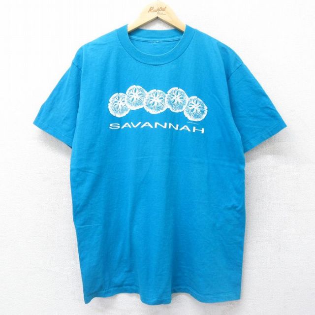 90s 半袖Tシャツ SAVANNAH ライトブルー XL | 古着