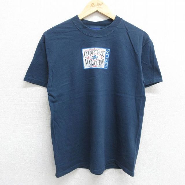 リーボック 00s 半袖Tシャツ マラソン ネイビー M | 古着