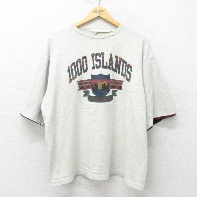 90s 半袖Tシャツ カナダ グレー XL | 古着