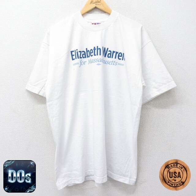 00s 半袖Tシャツ エリザベスウォーレン ホワイト メンズXL相当 | 古着