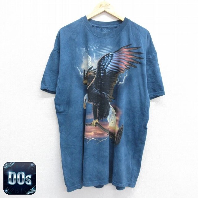00s 半袖Tシャツ ワシ ネイビータイダイ XL | 古着