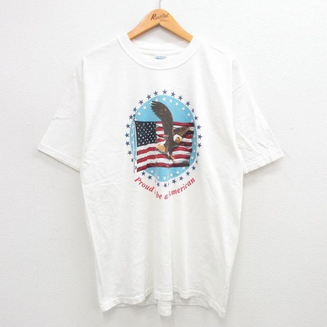 00s 半袖Tシャツ 星条旗ワシ ホワイト L | 古着
