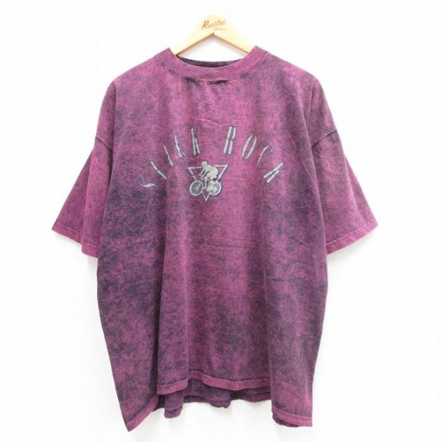 90s 半袖Tシャツ SLICK ROCK パープル XL | 古着