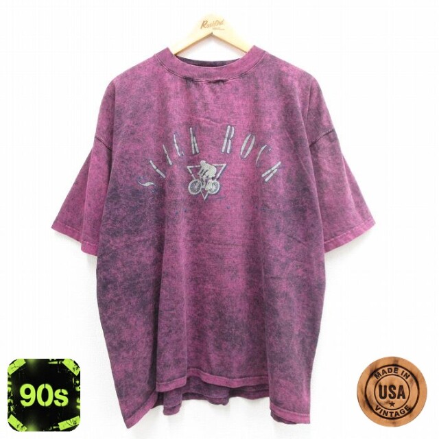 90s 半袖Tシャツ SLICK ROCK パープル XL | 古着
