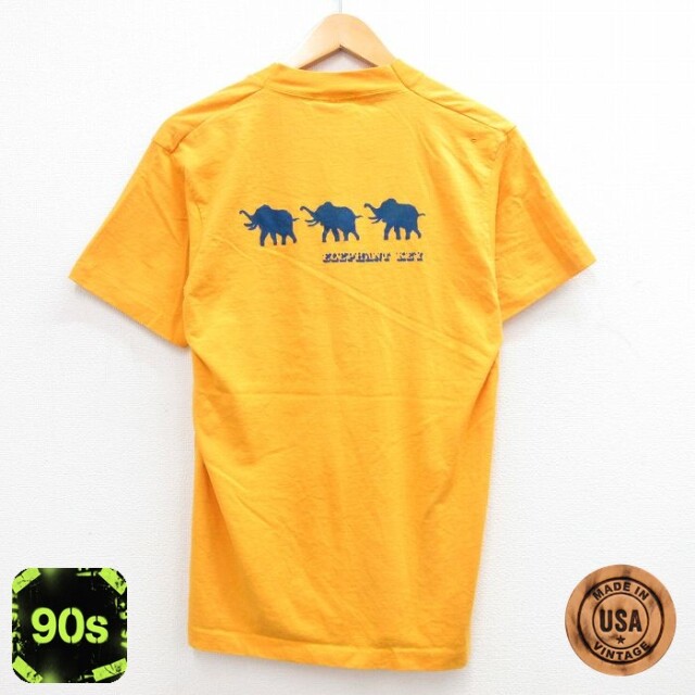 フルーツオブザルーム 90s 半袖Tシャツ ゾウ オレンジ M | 古着