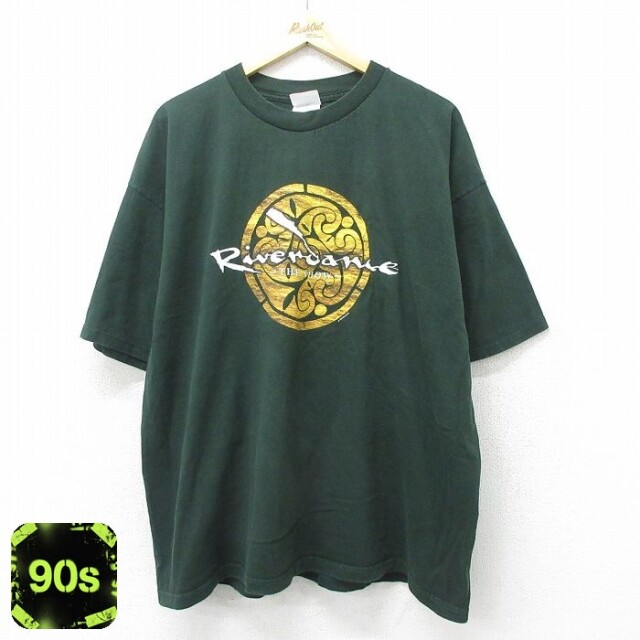 リバーダンス 90s 半袖Tシャツ グリーン メンズXL相当 | 古着