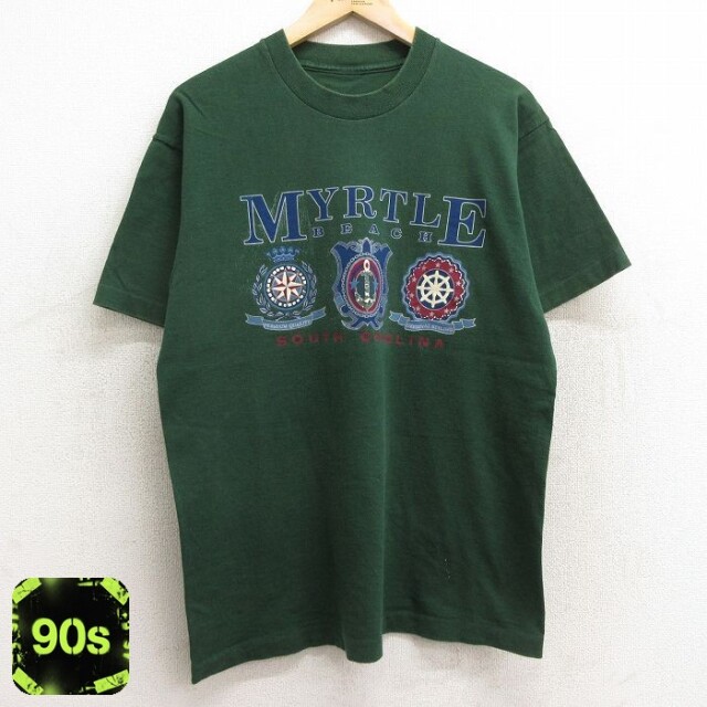マートルビーチ 90s 半袖Tシャツ グリーン L | 古着