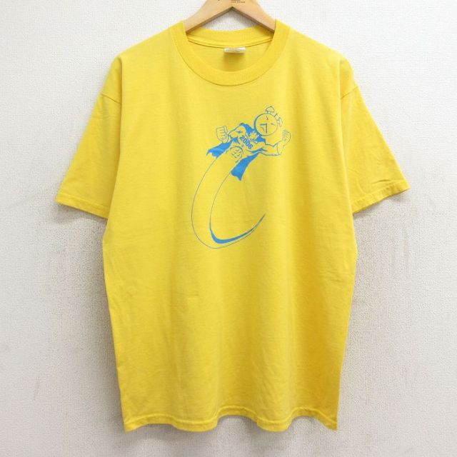 00s 半袖Tシャツ 時計肉球 イエロー XL | 古着