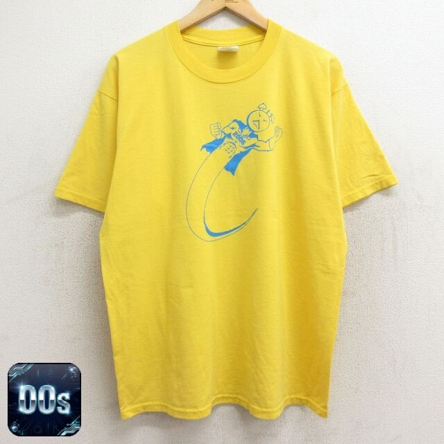 00s 半袖Tシャツ 時計肉球 イエロー XL | 古着