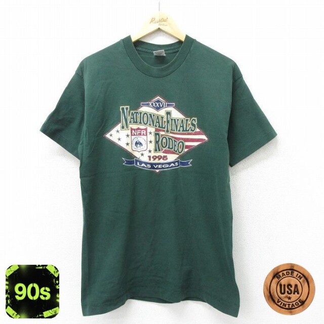 【50%OFF】フルーツオブザルーム 90s 半袖Tシャツ ロデオ グリーン L | 古着