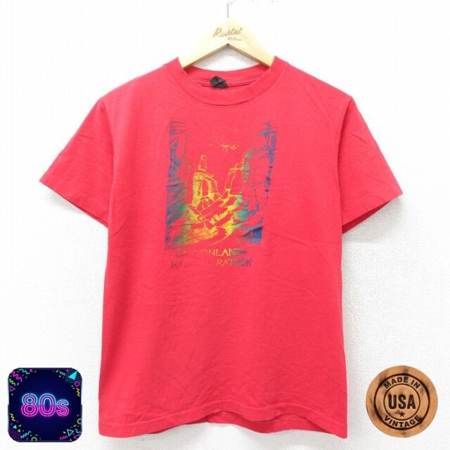 80s 半袖Tシャツ CANYONLANDS レッド M | 古着