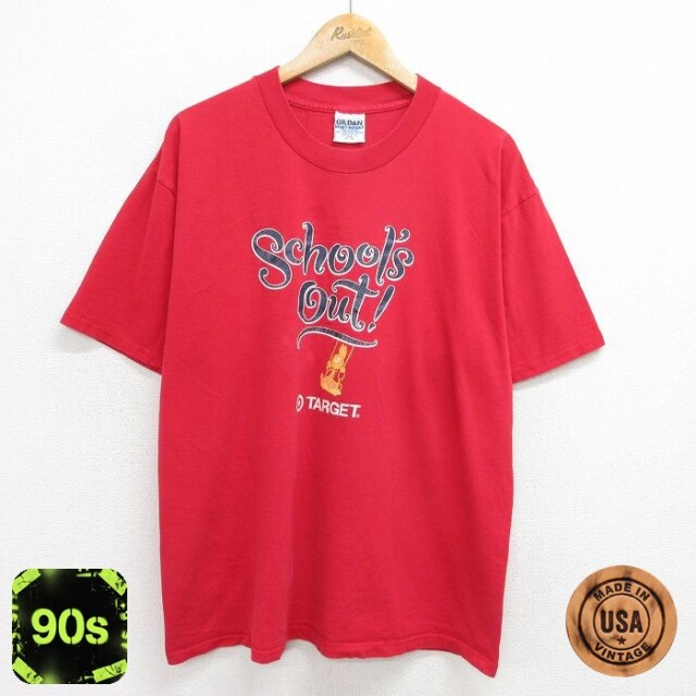 90s 半袖Tシャツ Schools out TARGET レッド XL | 古着