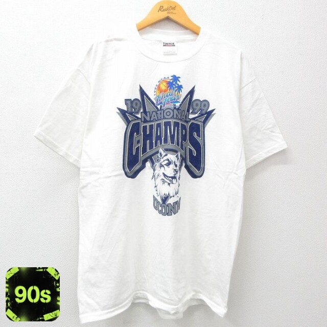 90s 半袖Tシャツ コネチカットハスキーズ ホワイト XL | 古着