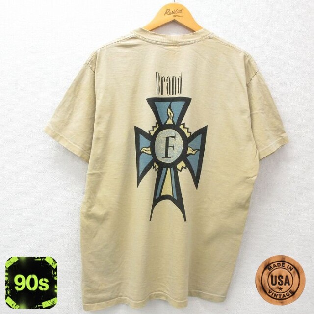 F Brand 90s 半袖Tシャツ ベージュ メンズXL相当 | 古着